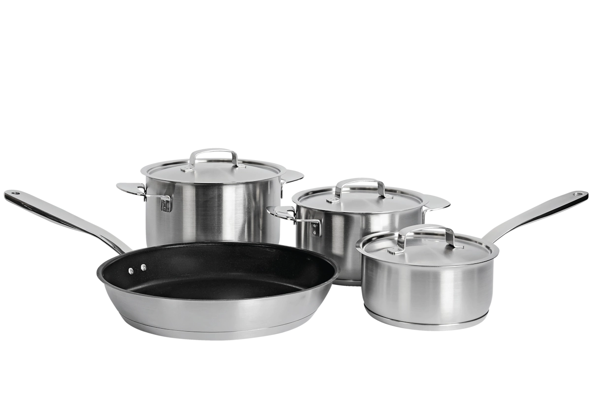 Комплект посуды All Steel с логотипом Miele 4 предмета KMTS 5704-2 Miele купить в Иванове | Всегда в наличии! | Артикул 11945190 | Официальный сайт