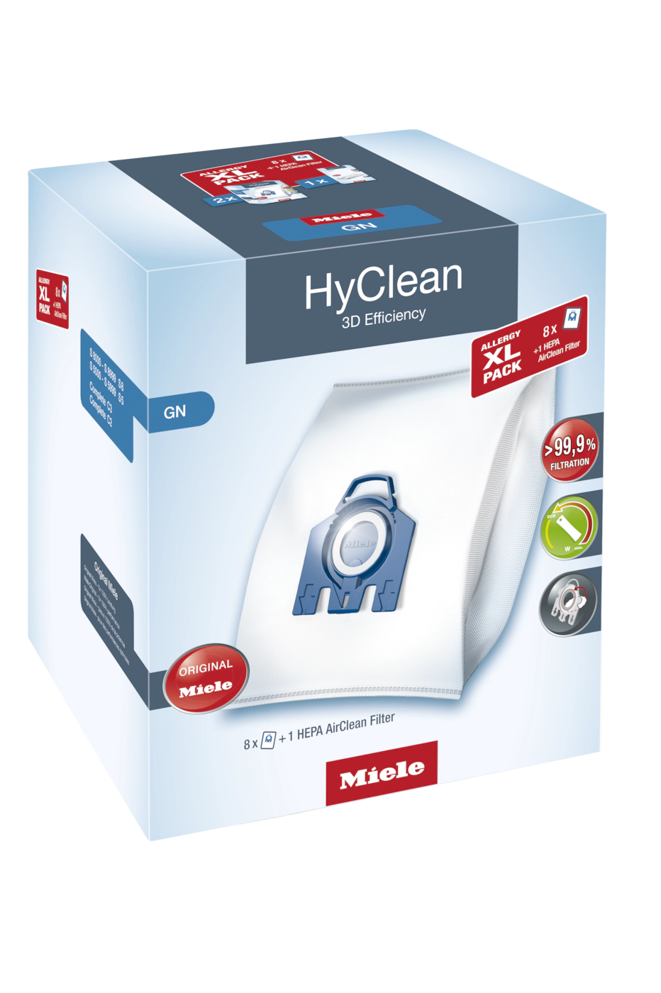 Комплект мешков пылесборников Allergy XL Pack 2 HyClean GN + фильтр HA 50 Miele купить в Иванове | Всегда в наличии! | Артикул 10632880 | Официальный сайт